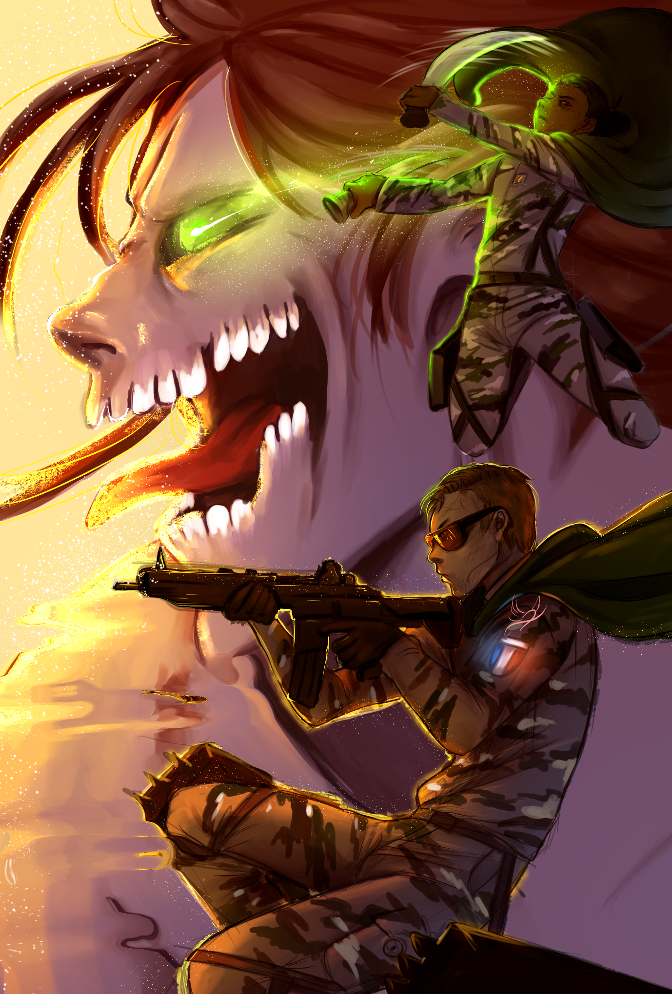 Illustration Armée Française X Attack on titans