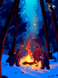 Illustration feu de camp